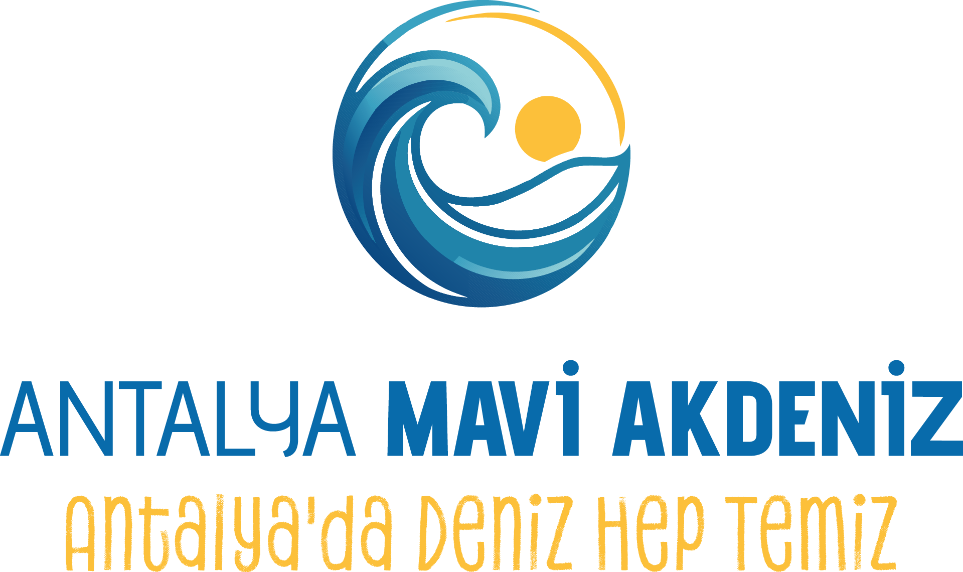 Dikey · Sloganlı (Alternatif) — Antalya Mavi Akdeniz İnisiyatifi